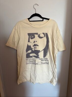 Taylor Swift Midnights Cotton Graphic Tee in  Cream - Official Merch Size Large